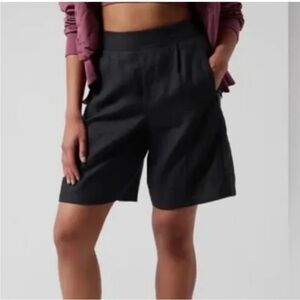 Athleta Playa Linen Bermuda Shorts Black